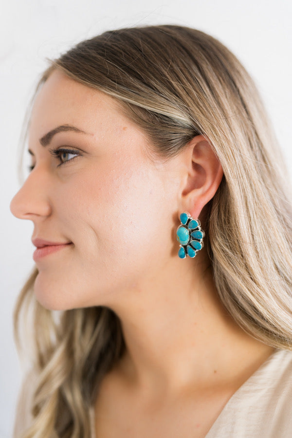Hada Kingman Turquoise Earrings