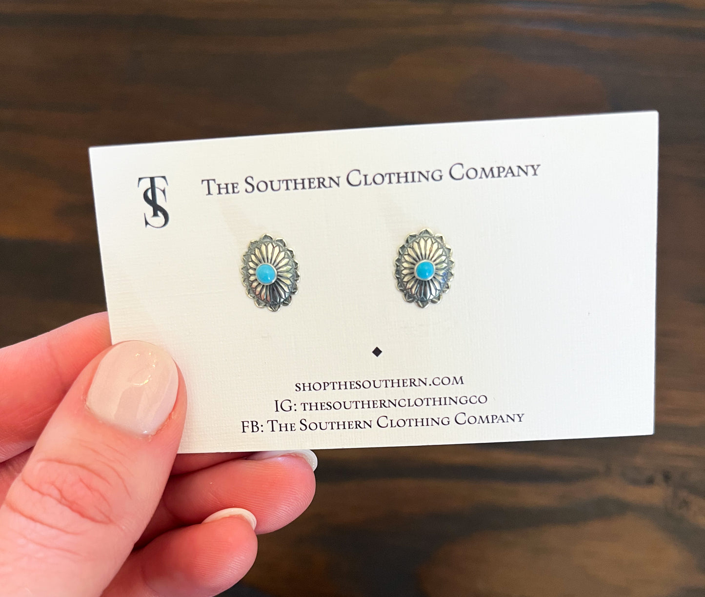 Oval Turquoise Concho Studs