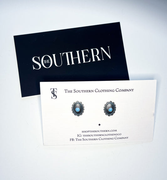 Oval Turquoise Concho Studs