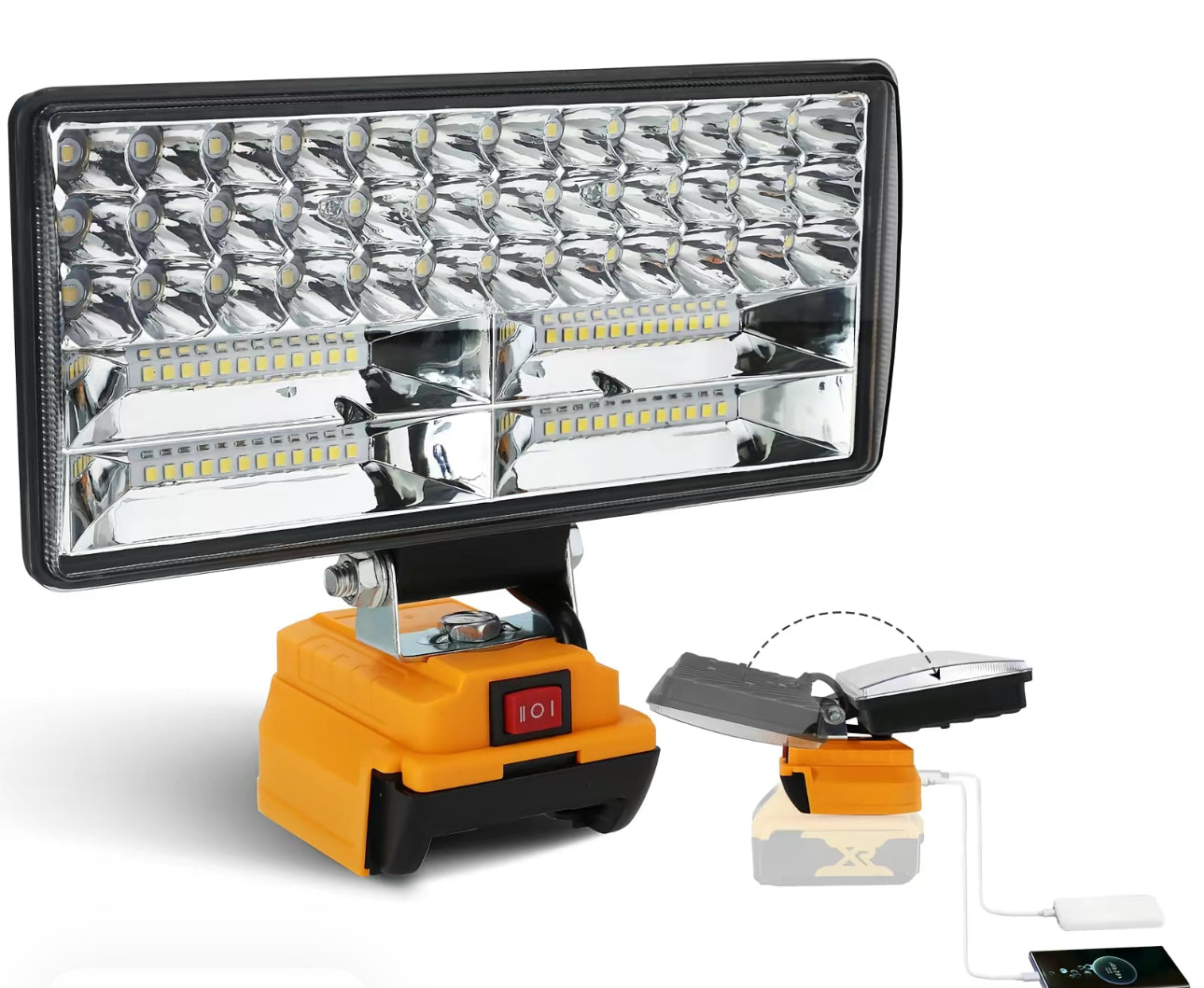 LED SPOT/FLOOD COMBO LIGHT - FOR DEWALT 20V BATTERY