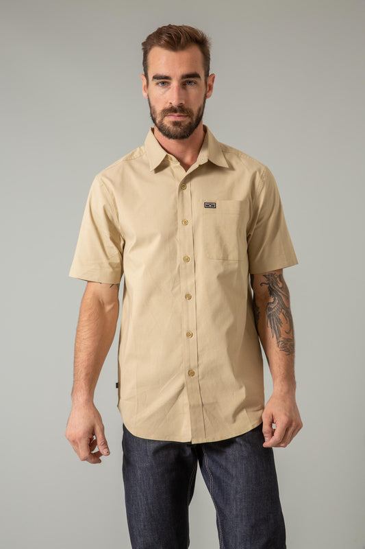 Kimes Linville Khaki Short Sleeve Dress Shirt