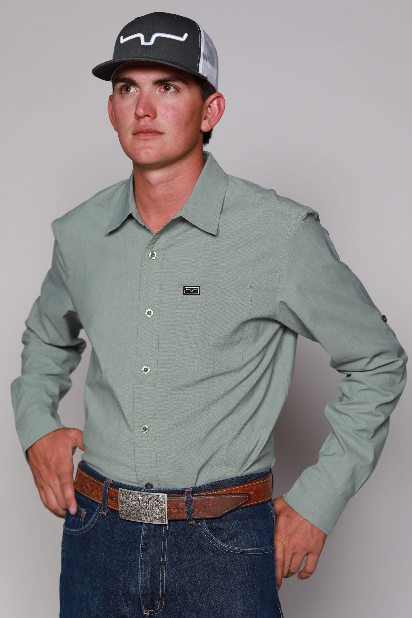 Kimes Linville Sage Long Sleeve Dress Shirt