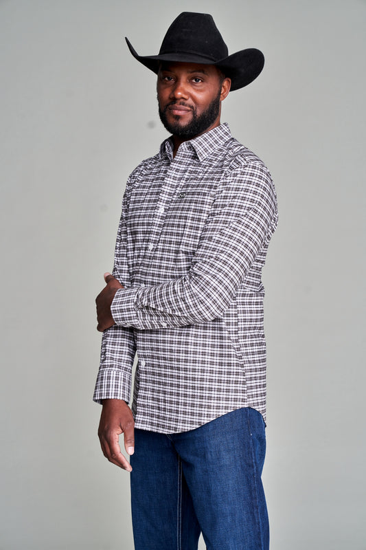 Kimes Taos Plaid Long Sleeve Dress Shirt